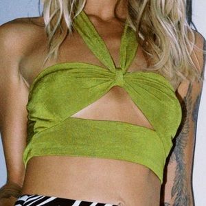 Princess Polly Kinsey Green Halter Top - Never worn